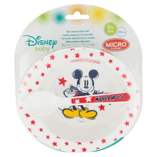 Mickey Mouse - Zestaw do mikrofali (miseczka + łyżeczka) Myszka Miki