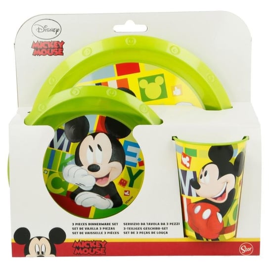 Mickey Mouse - Zestaw naczyń (talerz, miseczka i kubek 260 ml ) Myszka Miki