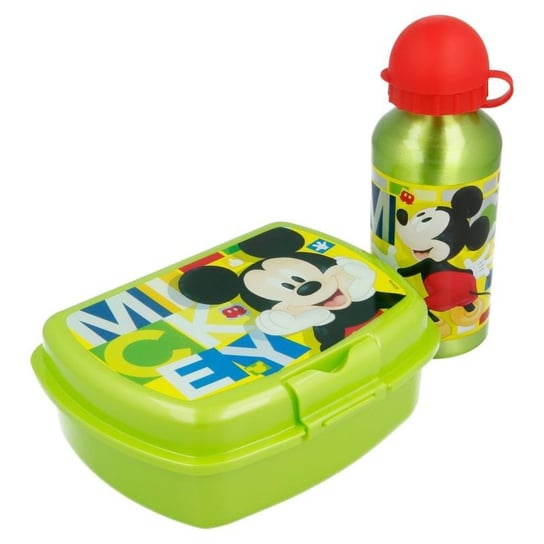 Mickey Mouse - Zestaw Śniadaniówka + bidon aluminiowy 400 ml Myszka Miki