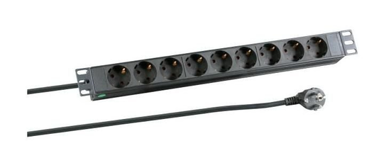 Microconnect 8-Way Outlet Strip,19" 3Meter Microconnect