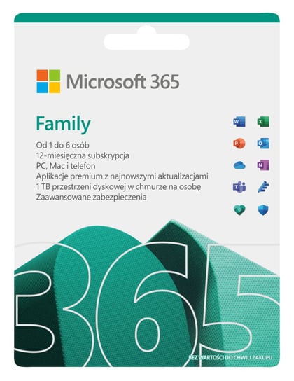 Microsoft 365 Family ESD (kod cyfrowy) 32/64 (ML) Microsoft