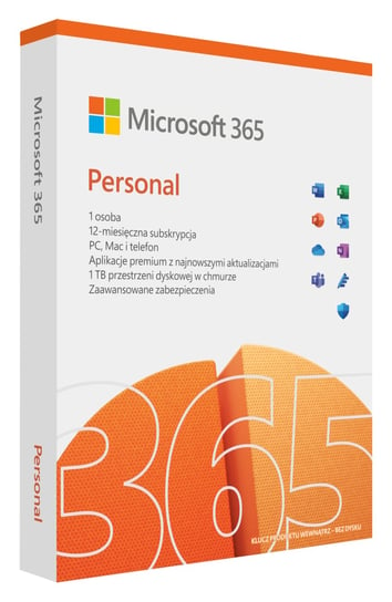 Microsoft 365 Personal FPP (Box) 32/64 ML Licencja na 1 rok Microsoft