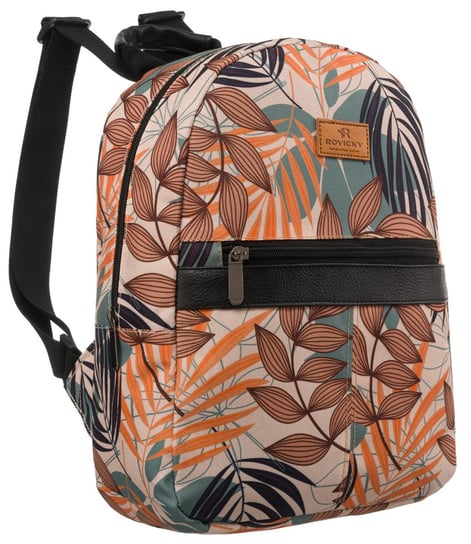 Miejski plecak damski z kolorowym nadrukiem roślinnym Rovicky Rovicky