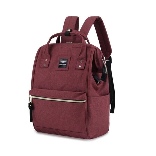 Miejski pojemny plecak do szkoły podróżny plecak na laptopa A4 z USB wodoodporna tkanina Himawari, bordowy Himawari