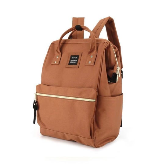 Miejski pojemny plecak do szkoły podróżny plecak na laptopa A4 z USB wodoodporna tkanina Himawari, brązowy Himawari