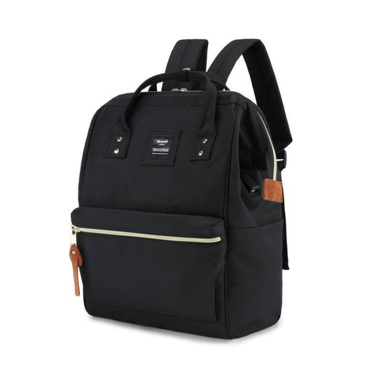 Miejski pojemny plecak do szkoły podróżny plecak na laptopa A4 z USB wodoodporna tkanina Himawari, czarny Himawari