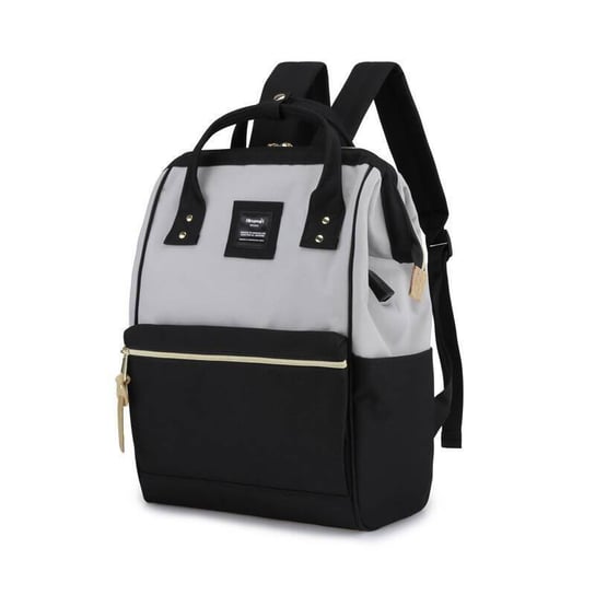 Miejski pojemny plecak do szkoły podróżny plecak na laptopa A4 z USB wodoodporna tkanina Himawari, czarny szary Himawari