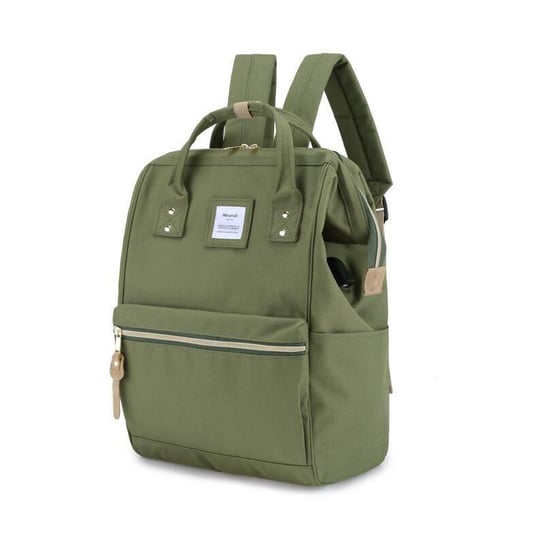 Miejski pojemny plecak do szkoły podróżny plecak na laptopa A4 z USB wodoodporna tkanina Himawari, zielony Himawari