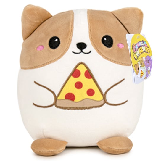 MIĘKKA MASKOTKA PIESEK CORGI 22 CM Z PIZZĄ PIES PLUSZAK KAWAII SWEETIES Inna marka