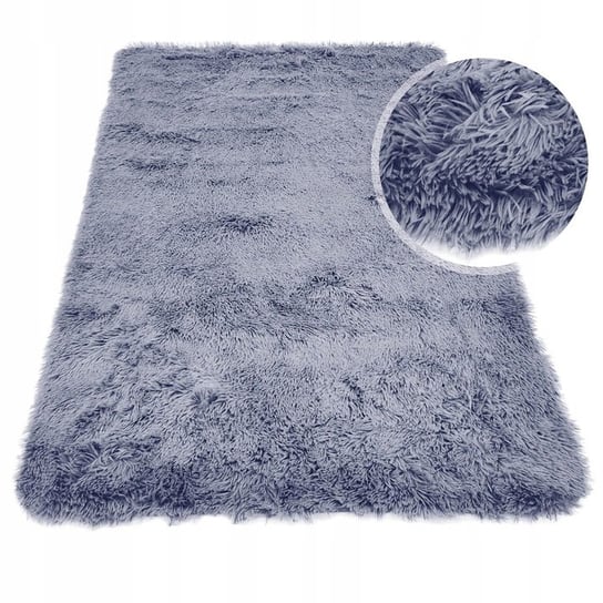 Miękki dywan pluszowy włochacz MEGAN 100x150 POPIEL Kontrast