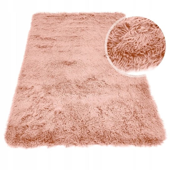 Miękki dywan pluszowy włochacz MEGAN 100x150 RÓŻ Kontrast