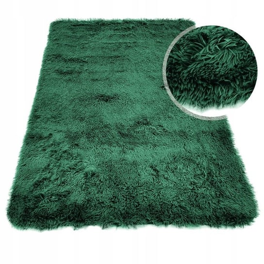 Miękki dywan pluszowy włochacz MEGAN 65x120 C.ZIELONY Kontrast