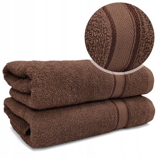 Miękki gruby ręcznik bawełniany 450 g/m² frotte LARIX 50x90 BRĄZ Kontrast