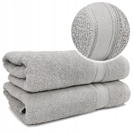 Miękki gruby ręcznik bawełniany 450 g/m² frotte LARIX 50x90 J.SZARY Kontrast