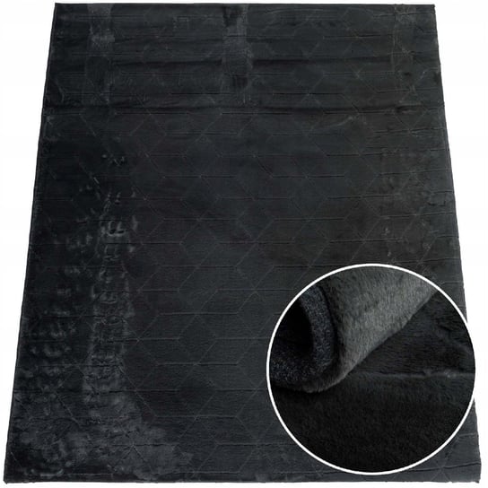 Miękki pluszowy dywan Rabbit, Ciemnoszary, 120x160 cm MD