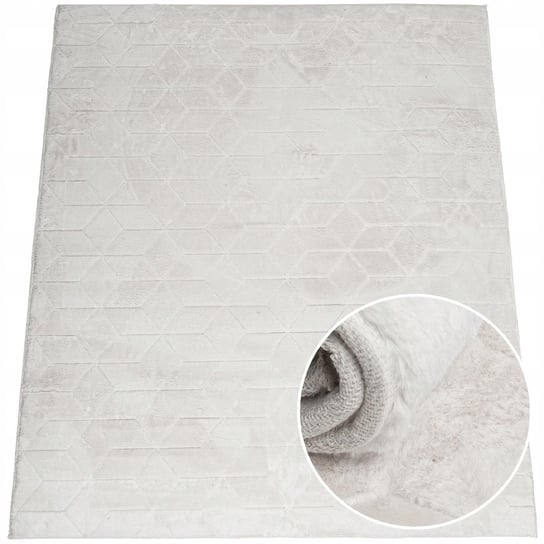Miękki pluszowy dywan Rabbit, Jasnoszary, 160x220 cm MD