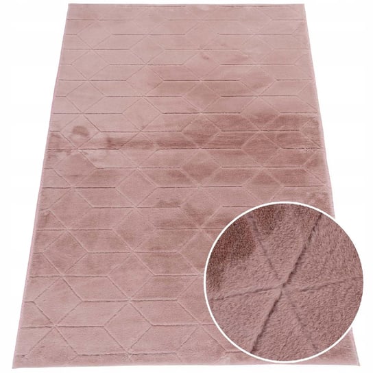 Miękki pluszowy dywan Rabbit, Różowy, 60x100 cm MD