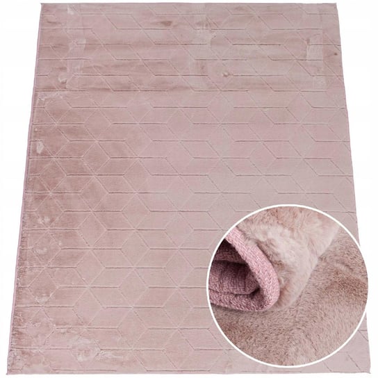 Miękki pluszowy dywan Rabbit, Różowy, 70x140 cm MD