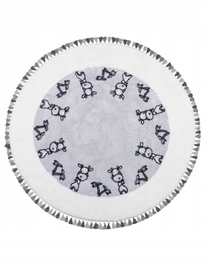 Miękki Pluszowy Okrągły Dywan 120cm Gruby z Frędzlami Dziecięcy e-floor