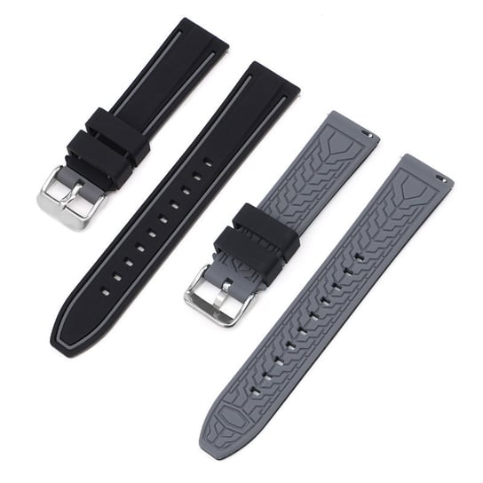 Miękki silikonowy pasek kompatybilny z Omega x Swatch MoonSwatch 22 mm Black+Grey INF