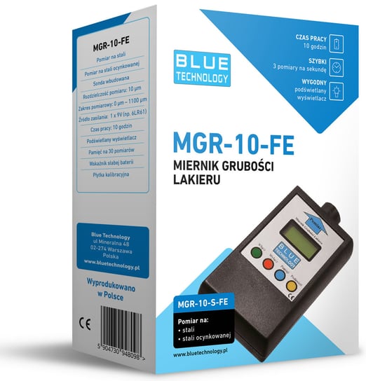 Miernik lakieru czujnik tester MGR-10-FE Blue Technology