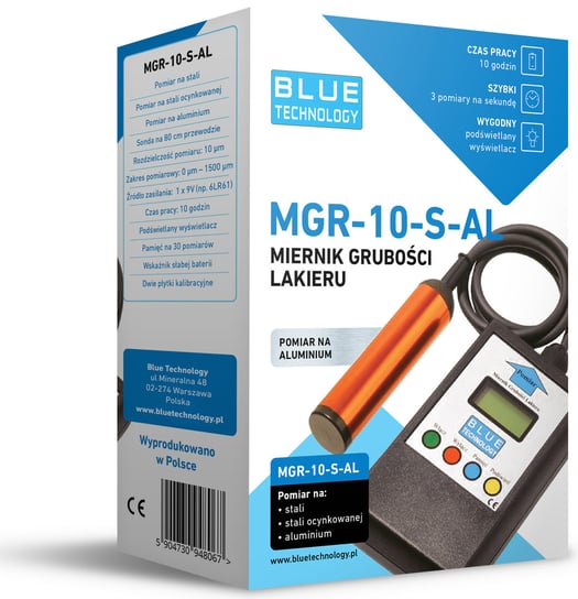 Miernik lakieru czujnik tester MGR-10-S-AL Blue Technology