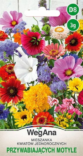 Mieszanka jednorocznych kwiatów przywabiających motyle 3g nasiona - WegAna WegAna