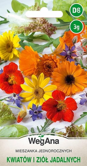 Mieszanka jednorocznych ziół i kwiatów jadalnych 3g nasiona - WegAna WegAna