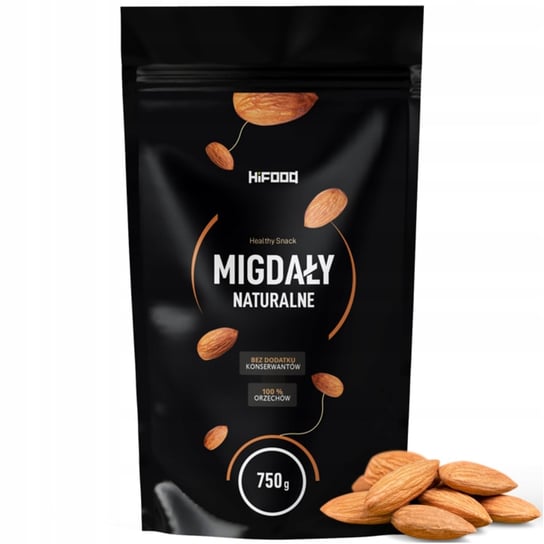 MIGDAŁY NATURALNE CAŁE 750g HiFOOD KALIFORNIJSKIE HiFood