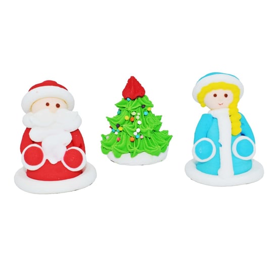 Mikołaj Choinka Śnieżynka Figurki Cukrowe Bożonarodzeniowe Slado
