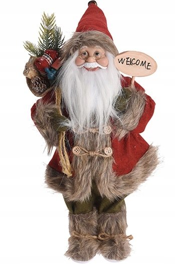 Mikołaj figurka świąteczna czerwona ozdobna 57 cm Koopman