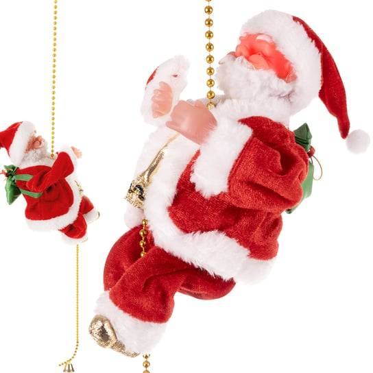 Mikołaj Wspinający się na Linie 100cm Melodyjka Prezent na Święta Wchodzący RUHHY Ruhhy