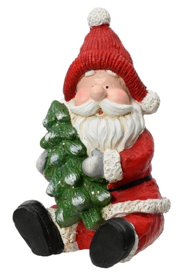 Mikołaj z choinką figurka świąteczna ozdobna 33 x 20,5 cm Kaemingk
