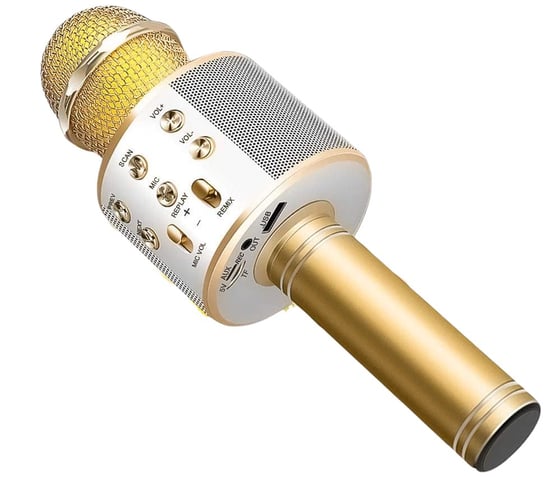 Mikrofon Bezprzewodowy Do Karaoke Z Kontrolerem Odtwarzania Złoty Inna marka