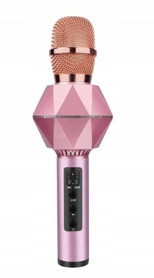 Mikrofon bezprzewodowy Frahs led diament karaoke bluetooth różowy Frahs