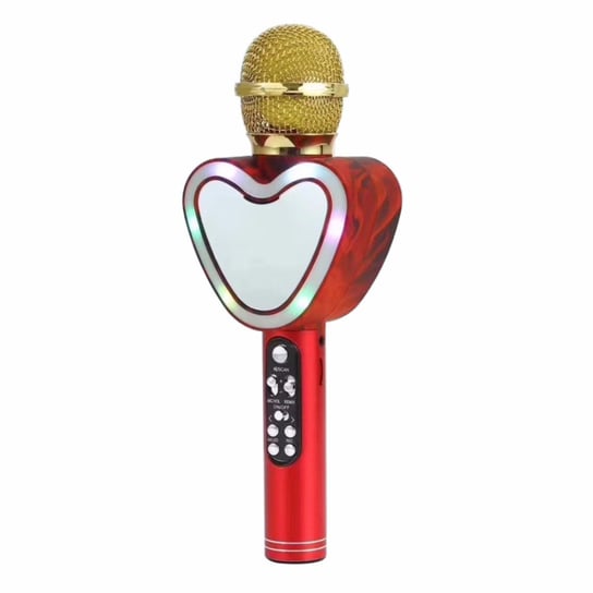 Mikrofon bezprzewodowy Frahs led serce karaoke bluetooth czerwony Frahs