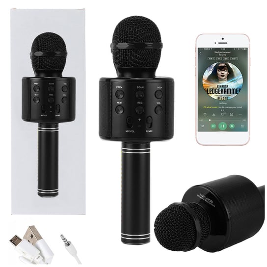 Mikrofon Bezprzewodowy Karaoke Bluetooth Głośnik Black U730C elektrostator