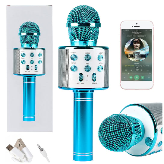 Mikrofon Bezprzewodowy Karaoke Bluetooth Głośnik Blue U730N elektrostator