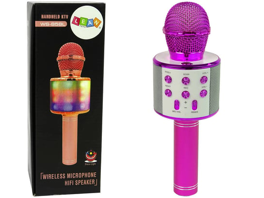 Mikrofon Bezprzewodowy Usb Głośnik Nagrywanie Karaoke Model Ws-858 Różowy Lean Toys