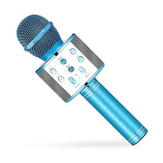 Mikrofon do karaoke, bezprzewodowy, niebieski ProLink