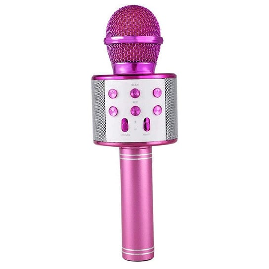 Mikrofon do karaoke, bezprzewodowy, różowy ProLink