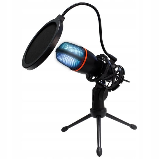 Mikrofon gamingowy stojący z membraną BLOW streaming podświetlany + filtr Blow