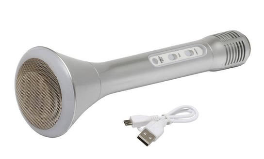 Mikrofon karaoke Bluetooth CHOIR, srebrny UPOMINKARNIA
