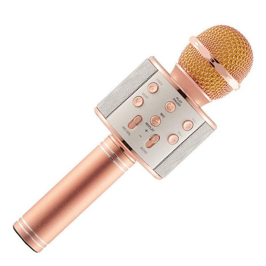 Mikrofon Karaoke Różowo - Złoty Bezprzewodowy Z Wbudowanym Głośnikiem Vis ProLink