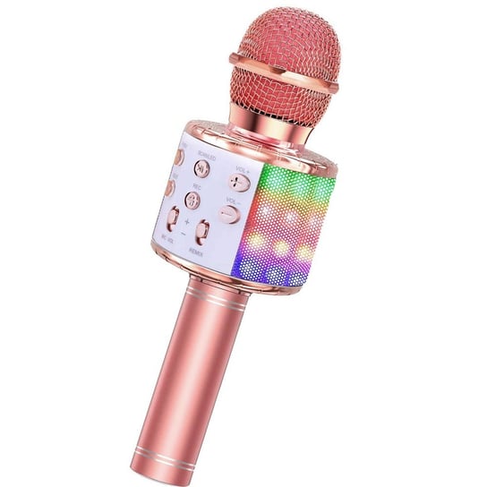 Mikrofon Karaoke Ze Światełkami Led - 2021 Różowe Złoto Roneberg