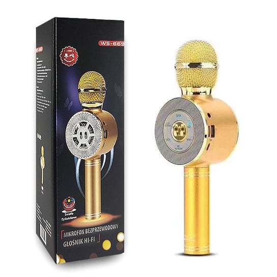 Mikrofon Karaoke Złoty Bezprzewodowy Z Wbudowanym Głośnikiem Vega Gold ProLink