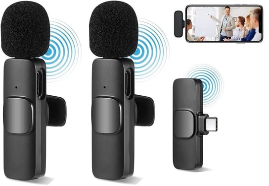 Mikrofon krawatowy 2x nadajnik + odbiornik Android USB-C K9 Inna marka