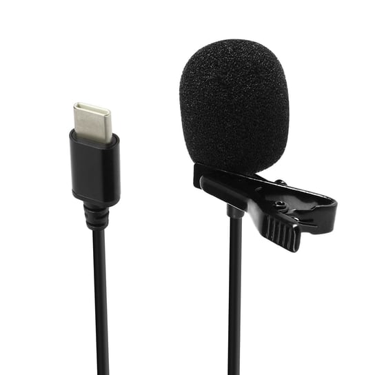 Mikrofon krawatowy do smartfona i tabletu USB-C, wszechkierunkowy z oslona przeciwwietrzna, dlugosc 1,5 m - Puluz Puluz