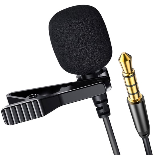 Mikrofon krawatowy do smartfona z redukcja szumów, gniazdo 3,5 mm, dlugosc 2 m - czarny Avizar