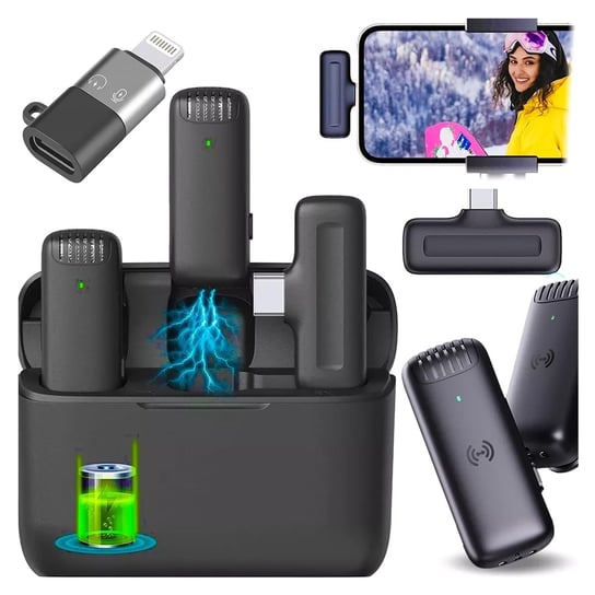 Mikrofon Pojemnościowy Krawatowy Bezprzewodowy USB C do IPhone Samsung GearPro